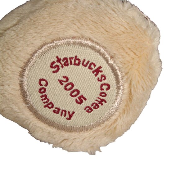 Vintage Starbucks Bearista Bear 2005 Cream Stuffed Animal Mittens Winter Toy NWT - Picture 3 of 7